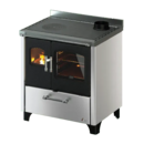 Cuisinière à bois SMART 80 - Acier Inox - SANS VENT. - 7,5 kW